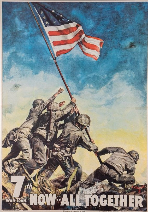"7th War Loan. Now- All Together" Vintage WWII Poster by C.C. Beall
