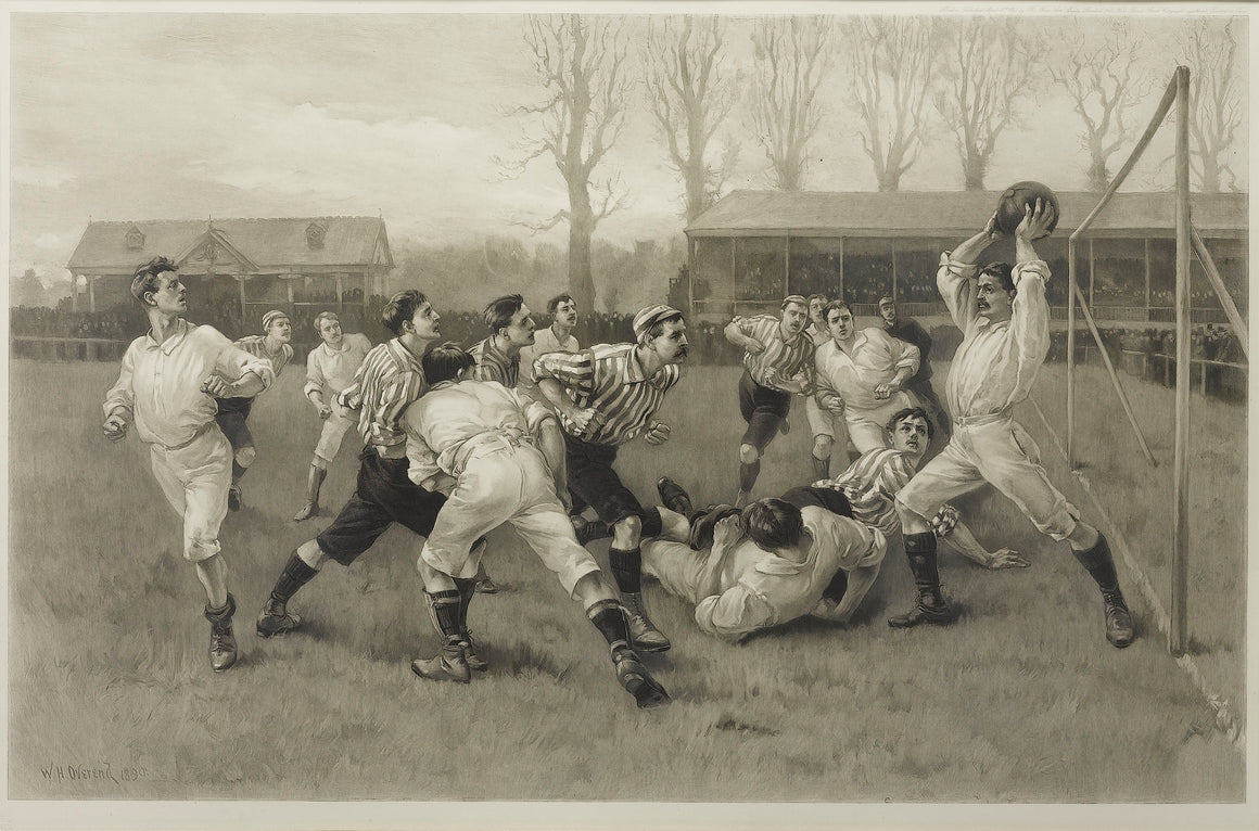 1891 "Football Match and Association Game" Photogravure, after W.H. Overend