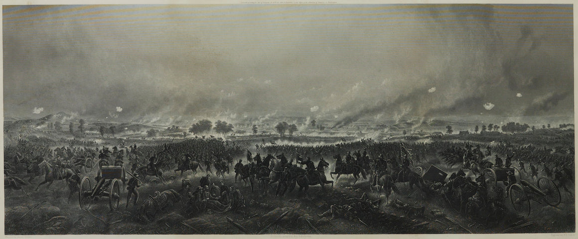 "Gettysburg. The Repulse of Longstreet's Assault." Engraving by H. B. Hall Jr., after James Walker, Circa 1876