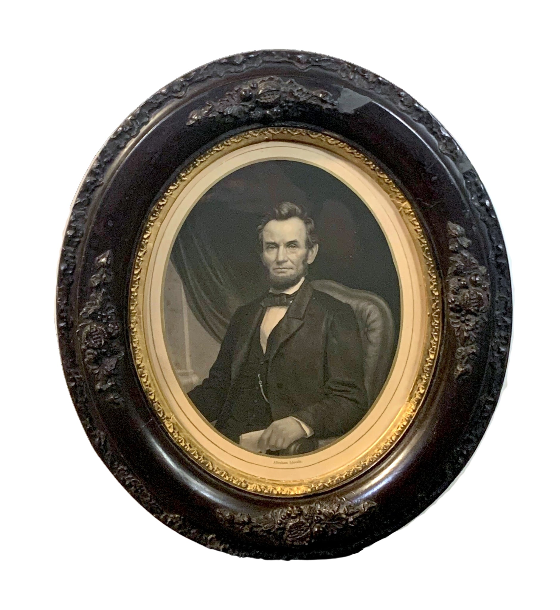 "Abraham Lincoln" Oval Portrait Lithograph, Late 19th Century