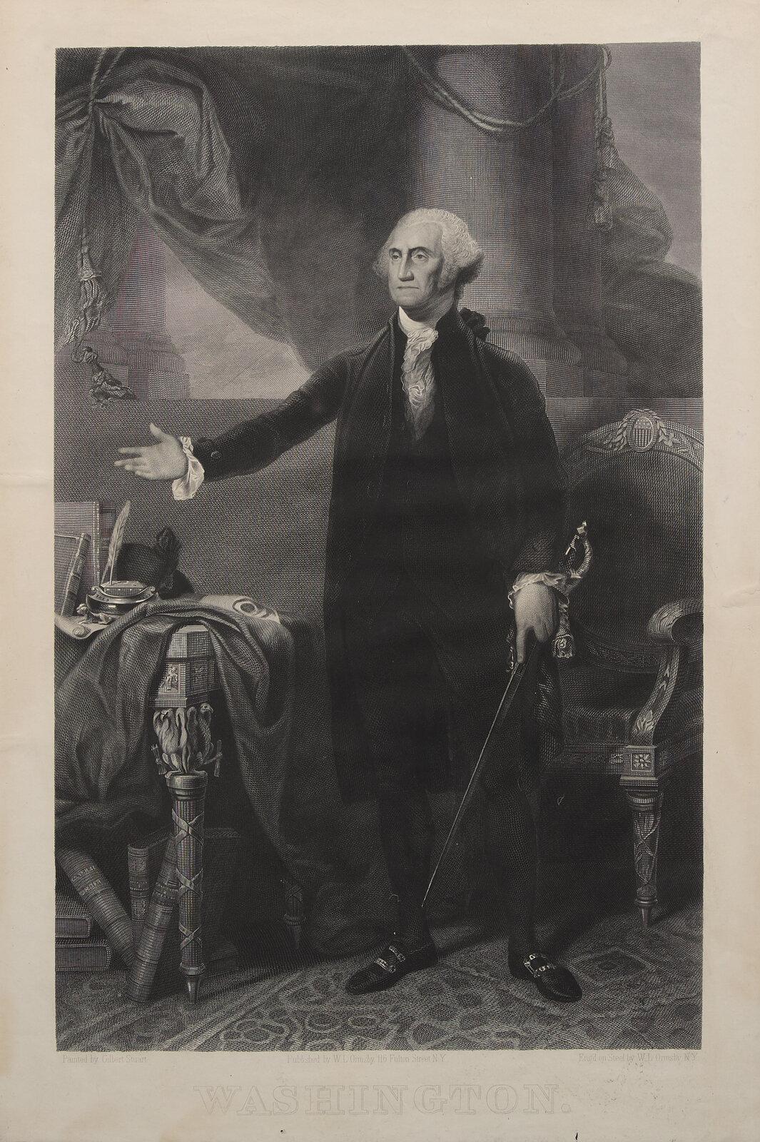 "Washington." Engraving by W. L. Ormsby, after Gilbert Stuart, c. 1830