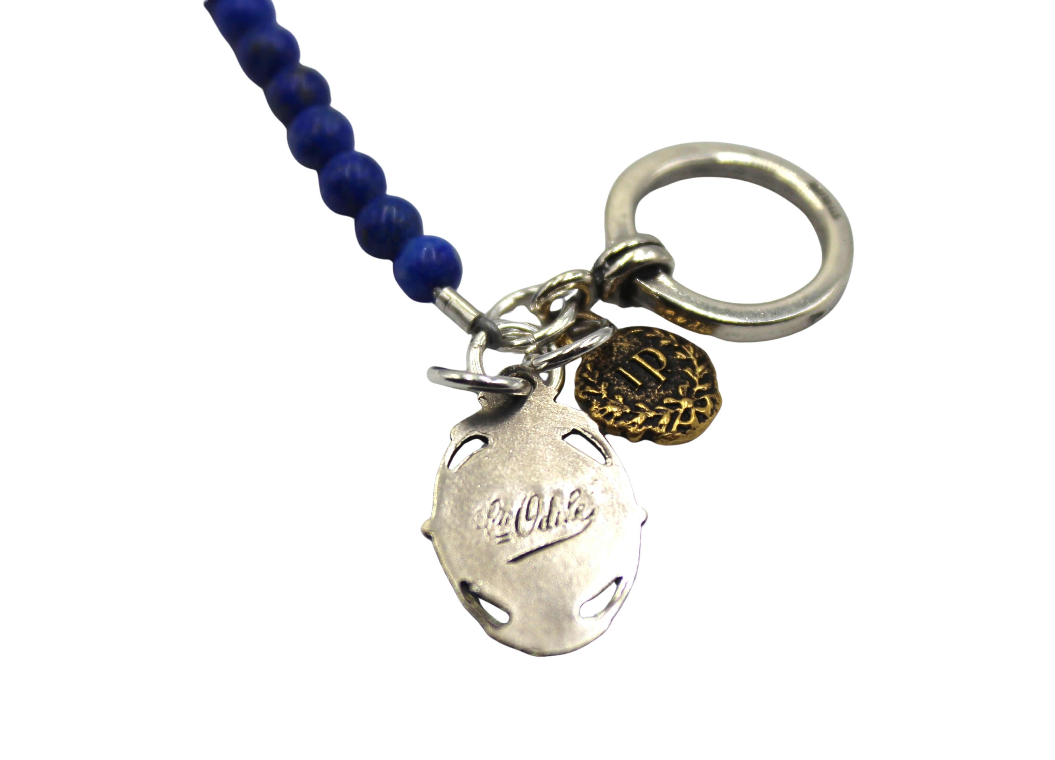 Antique Sainte Odile Medal on Sodalite Double Wrap Bracelet