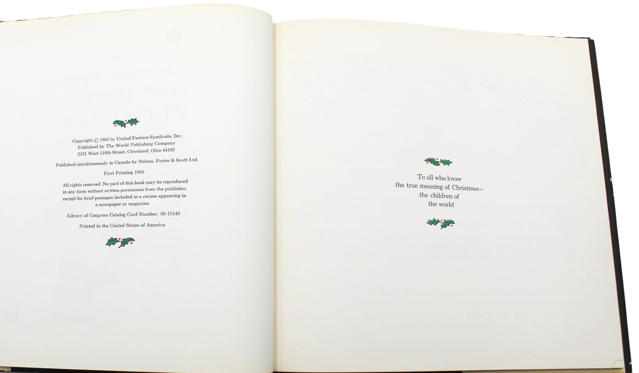 A Charlie Brown Christmas by Charles M. Schulz, First Edition, First Printing, 1965 - The Great Republic