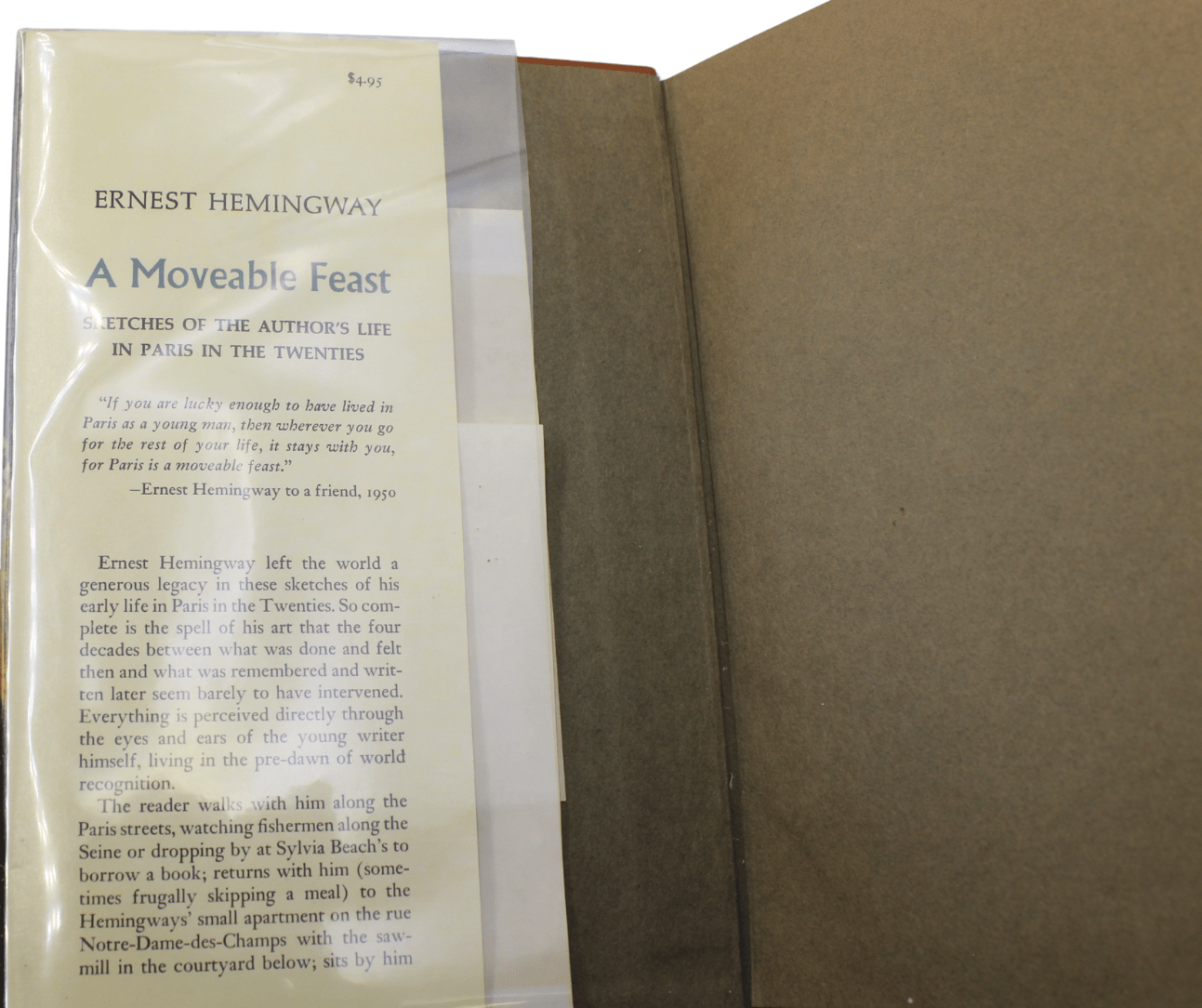 A Moveable Feast by Ernest Hemingway, First Edition, First Printing, 1964 - The Great Republic