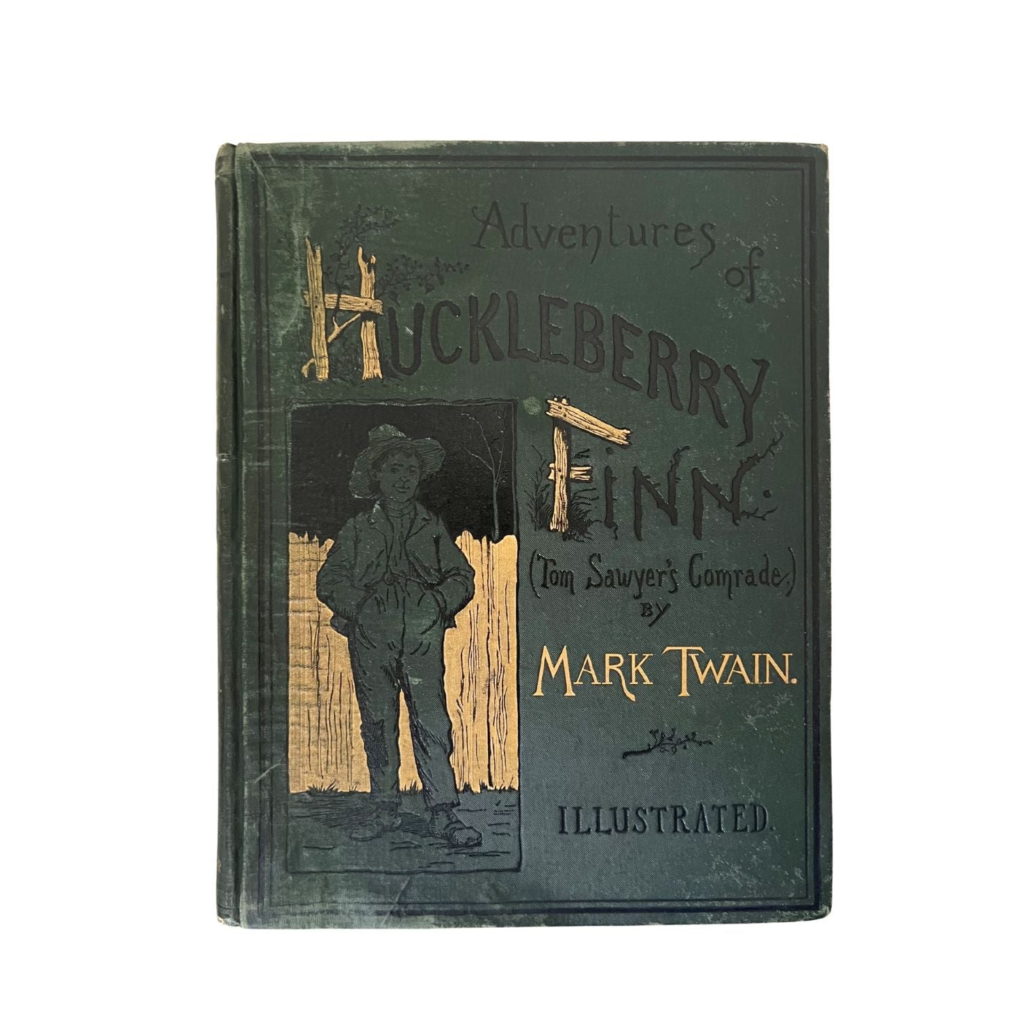 Adventures of Huckleberry Finn by Mark Twain, First American Edition, Later State, in Green Cloth, 1885 - The Great Republic