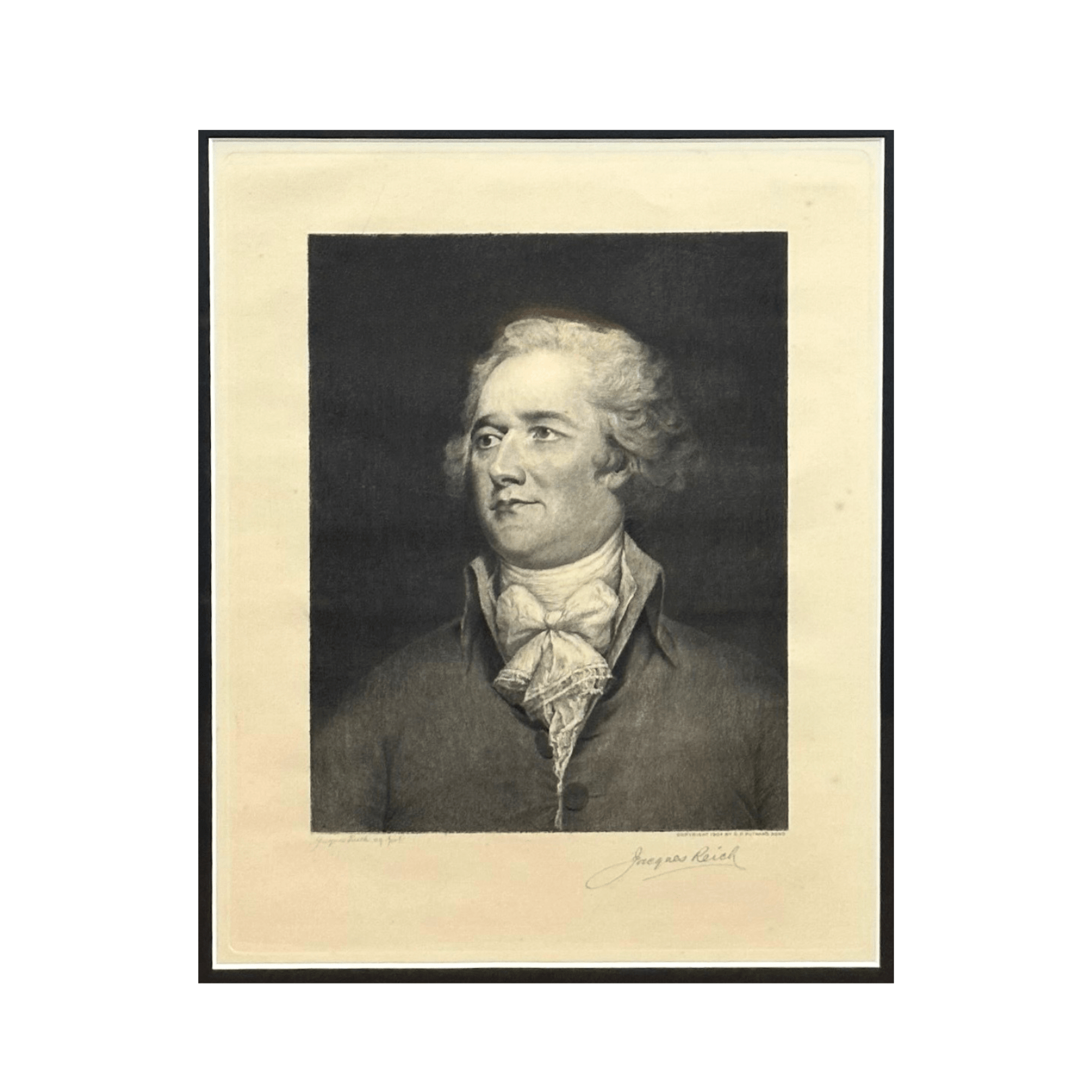 Alexander Hamilton Etching by Jacques Reich, published by G.P. Putnam, 1904 - The Great Republic