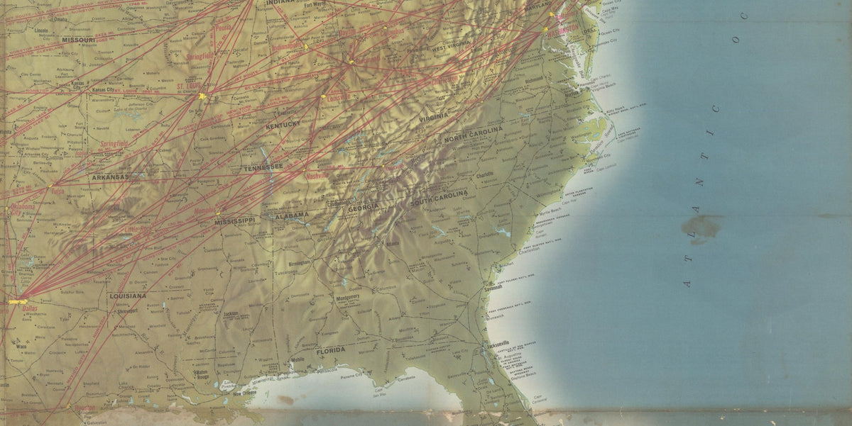 "American Airlines System Map" by Rand McNally & Co., circa 1962 - The Great Republic
