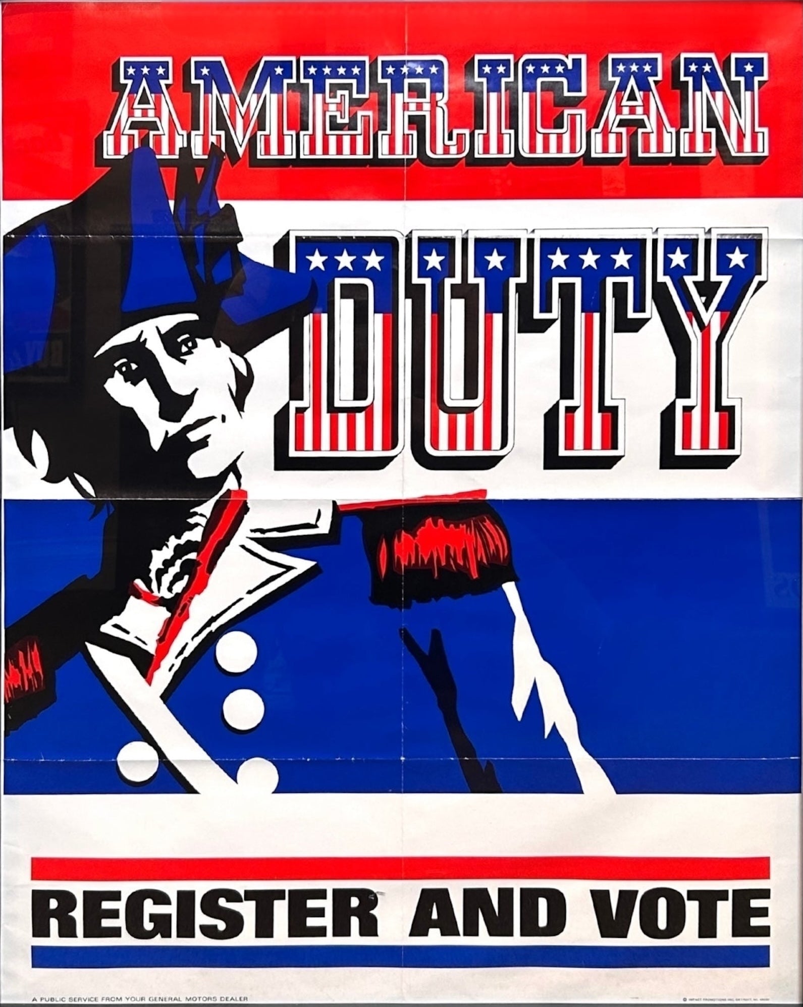 "American Duty. Register and Vote" Vintage General Motors Poster, circa 1950s - The Great Republic