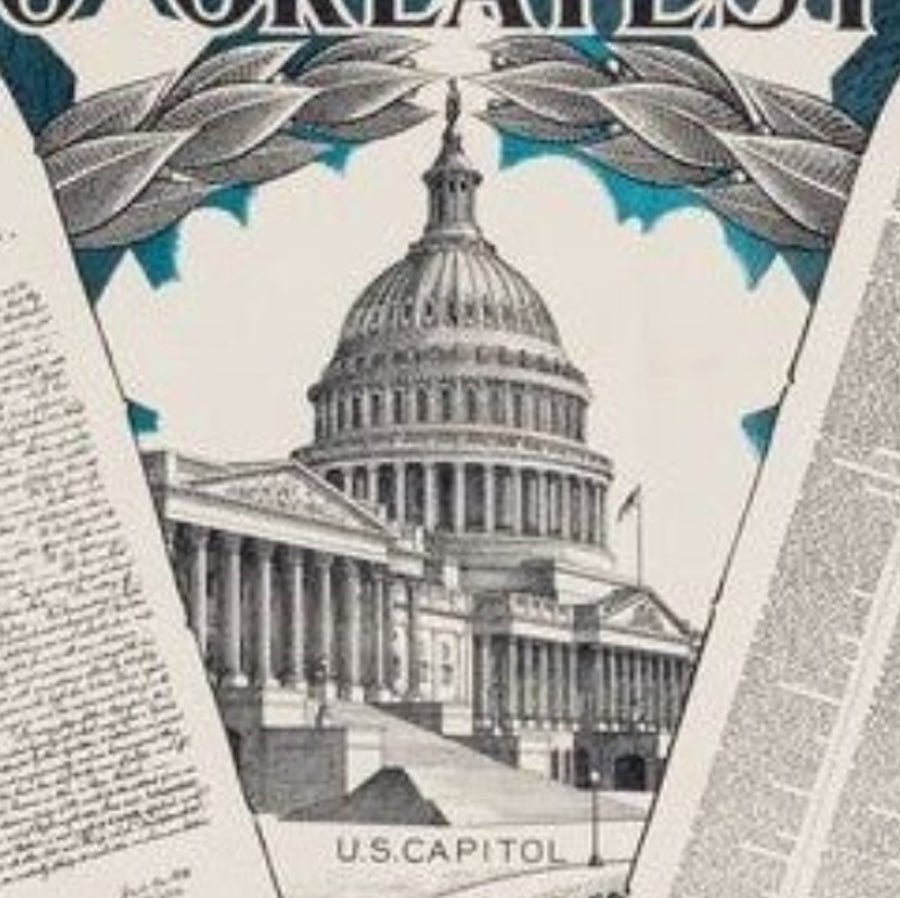 "America's Two Greatest Documents" Vintage Poster by L. P. Meissner, 1924 - The Great Republic