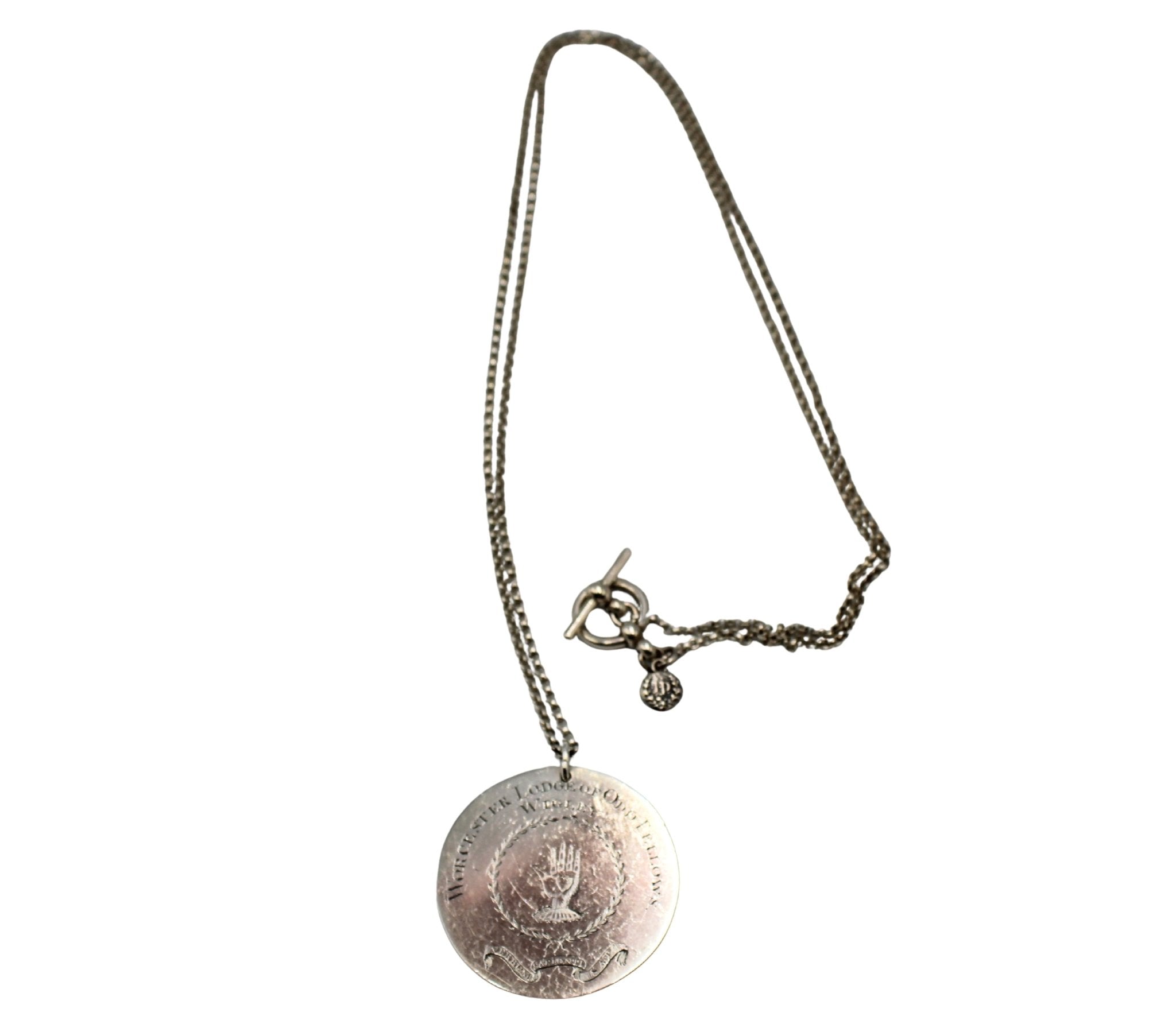 Antique “Worcester Lodge of Odd Fellows” Sterling Silver Necklace - The Great Republic