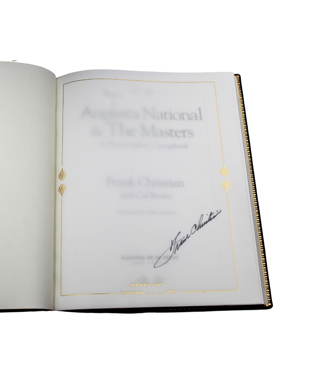 Augusta National & The Masters: A Photographer's Scrapbook by Frank Christian with Cal Brown, Signed by Christian, Limited Edition, Binder's Copy, 1996 - The Great Republic