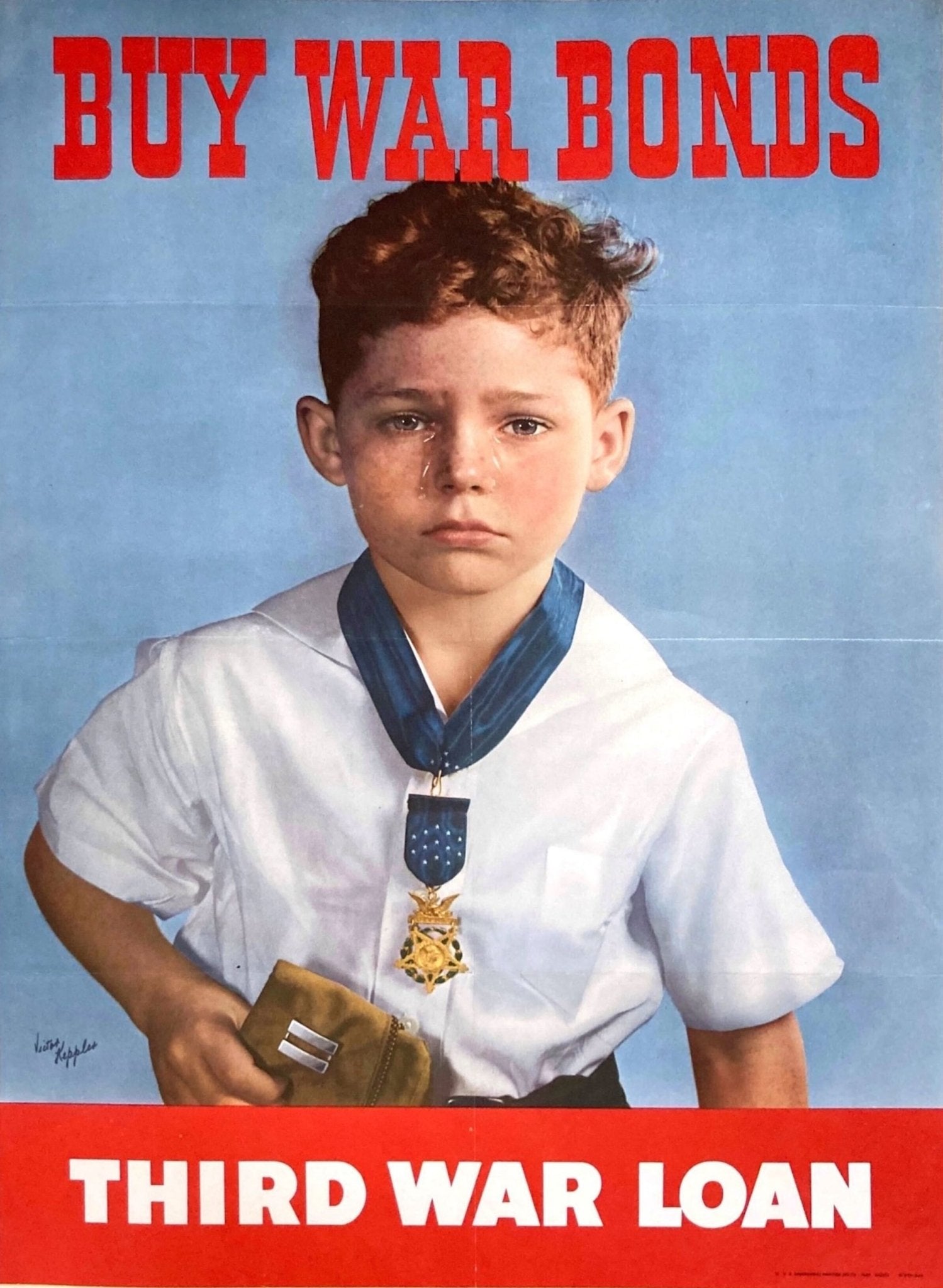 "Buy War Bonds. Third War Loan" Vintage WWII Bonds Poster by Victor Kepples, 1943 - The Great Republic