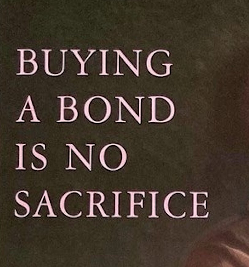 "Buying A Bond Is No Sacrifice" Vintage WWII 4th War Loan Treasury Poster, 1943 - The Great Republic