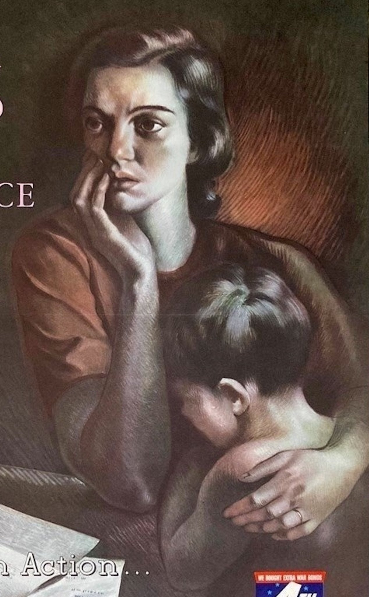 "Buying A Bond Is No Sacrifice" Vintage WWII 4th War Loan Treasury Poster, 1943 - The Great Republic