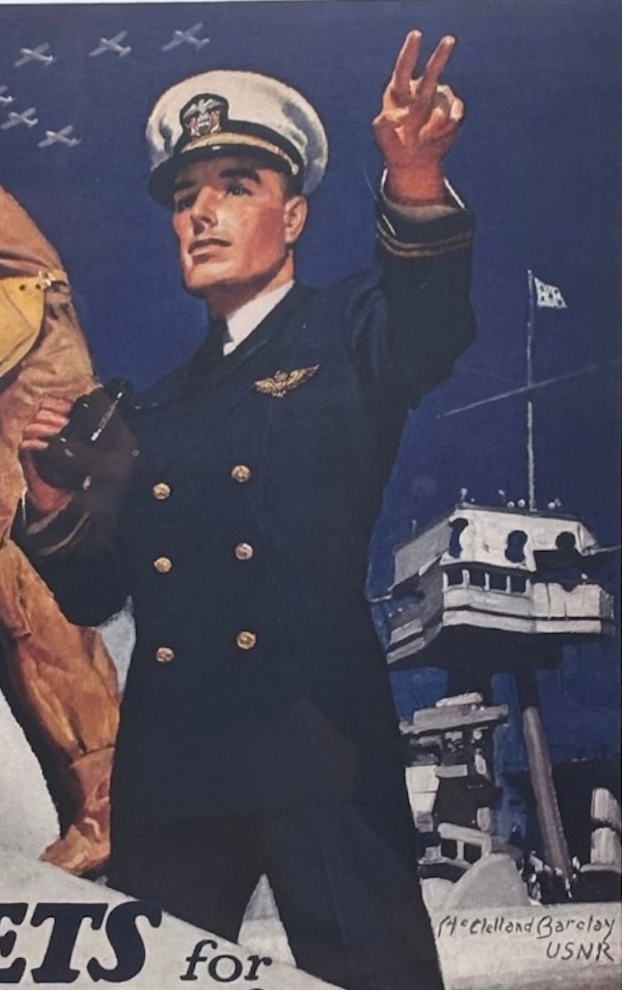 "Cadets for Naval Aviation take that something extra...have you got it?" Vintage US Navy Recruiting Station Poster by McClelland Barclay - The Great Republic