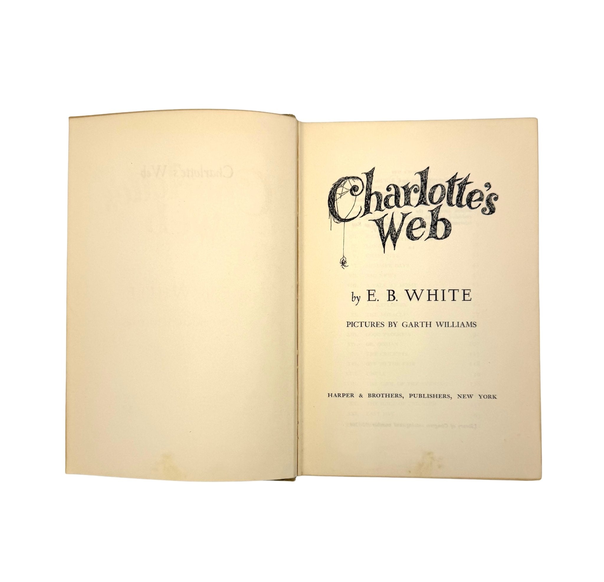 Charlotte's Web by E.B. White, First Edition, First Printing, in Original Dust Jacket, 1952 - The Great Republic