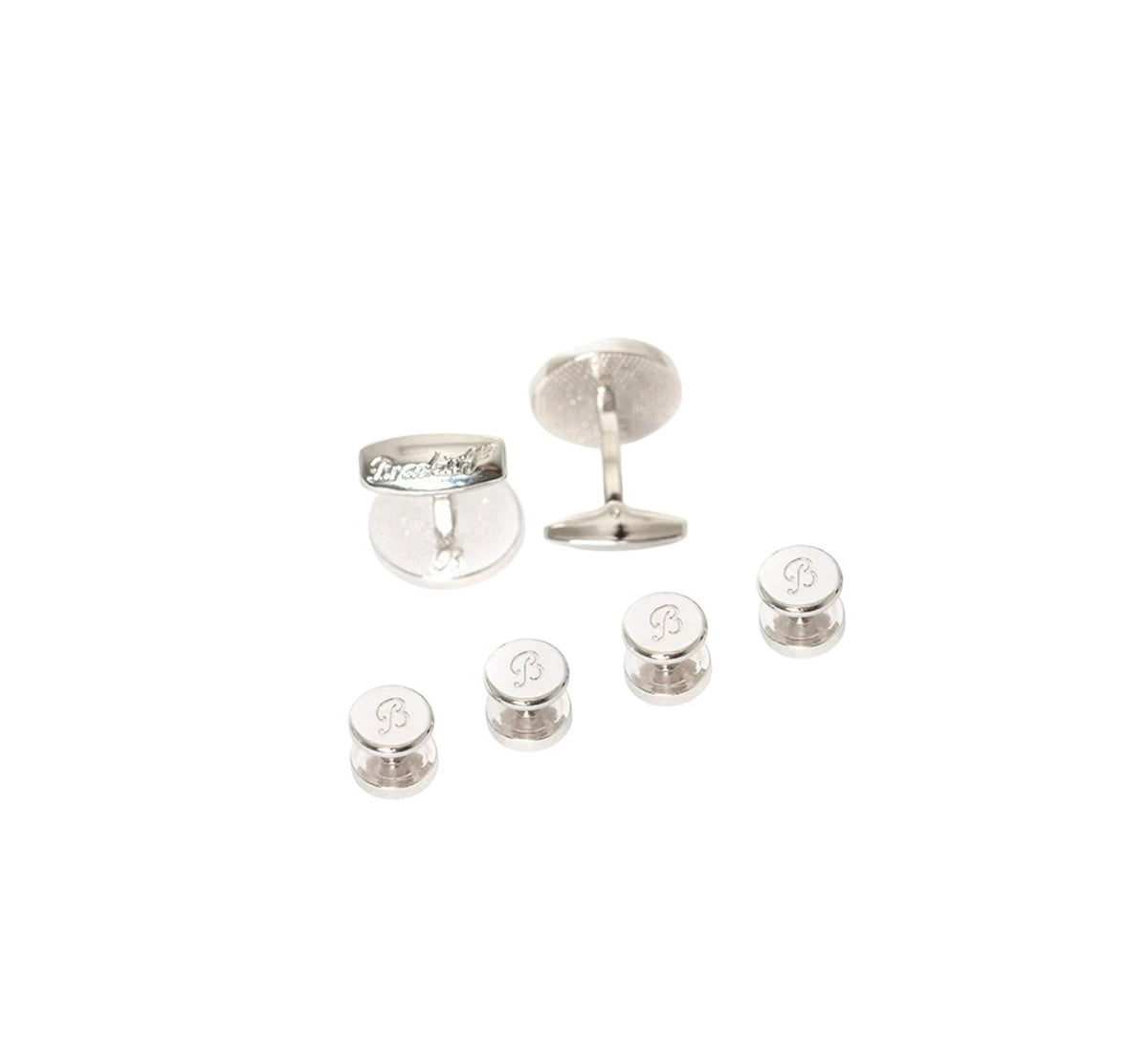 Chino Cufflinks and Studs Set in Rhodium - The Great Republic