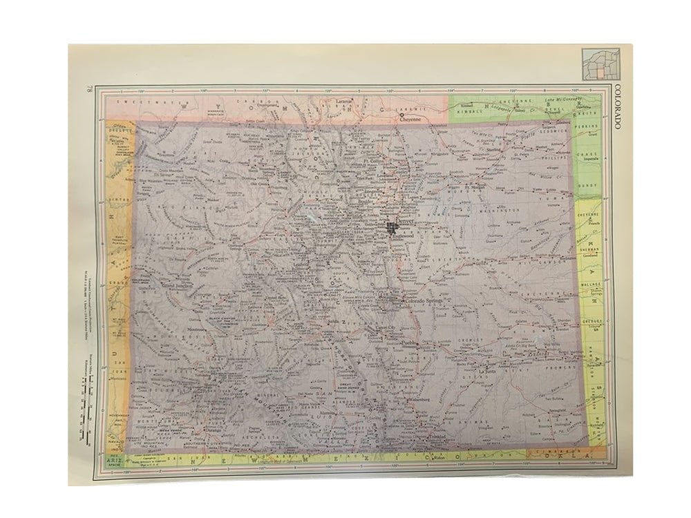 "Colorado" Map by Rand McNally & Co., circa 1960s - The Great Republic