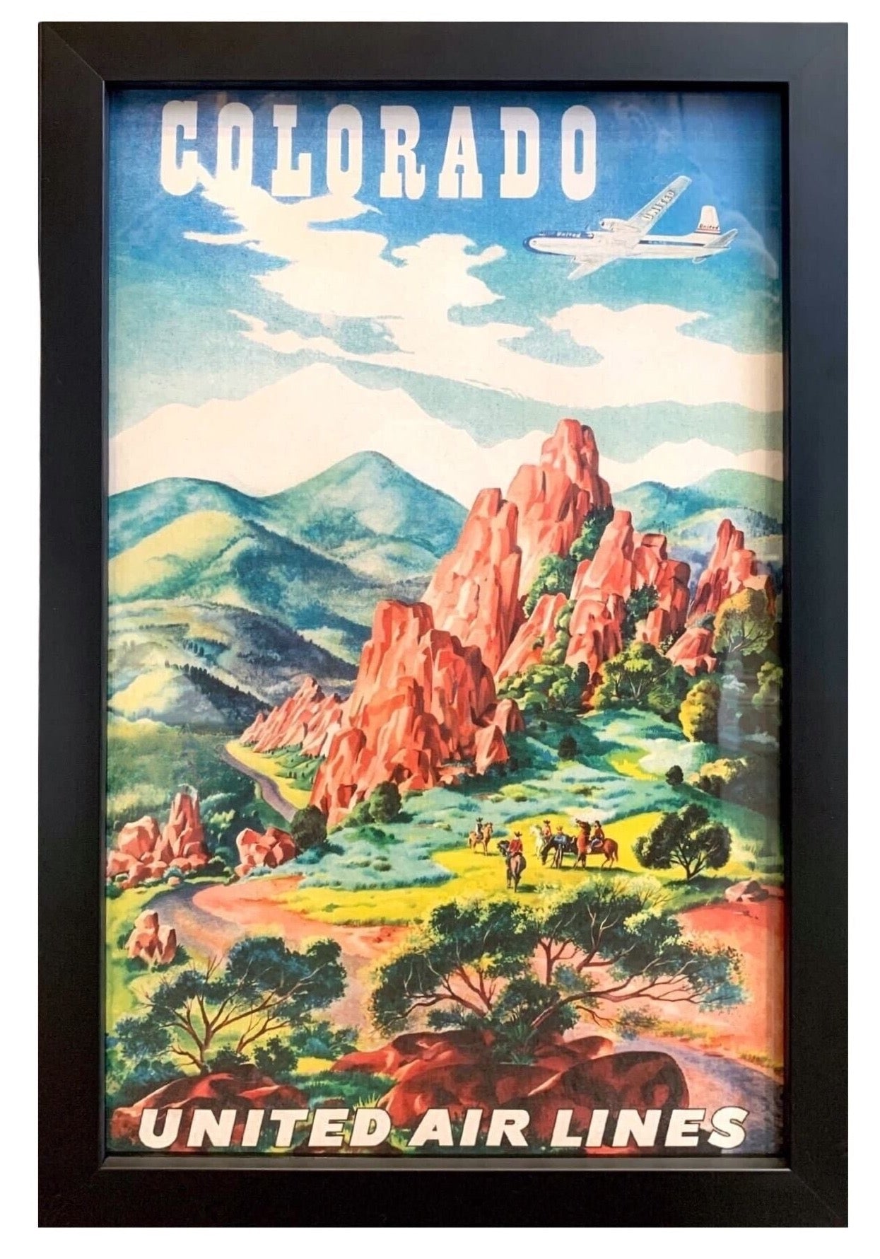 "Colorado" Vintage United Airlines Travel Poster by Joseph Feher, 1950s - The Great Republic
