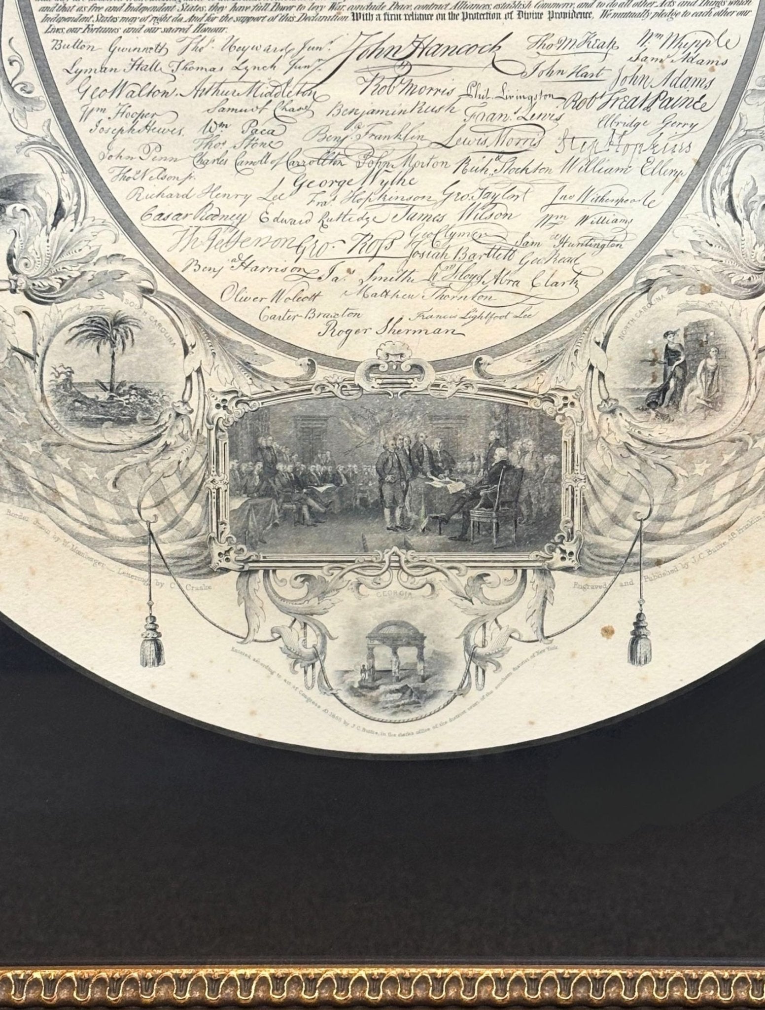 Declaration of Independence Engraving by J.C. Buttre, 1856 - The Great Republic