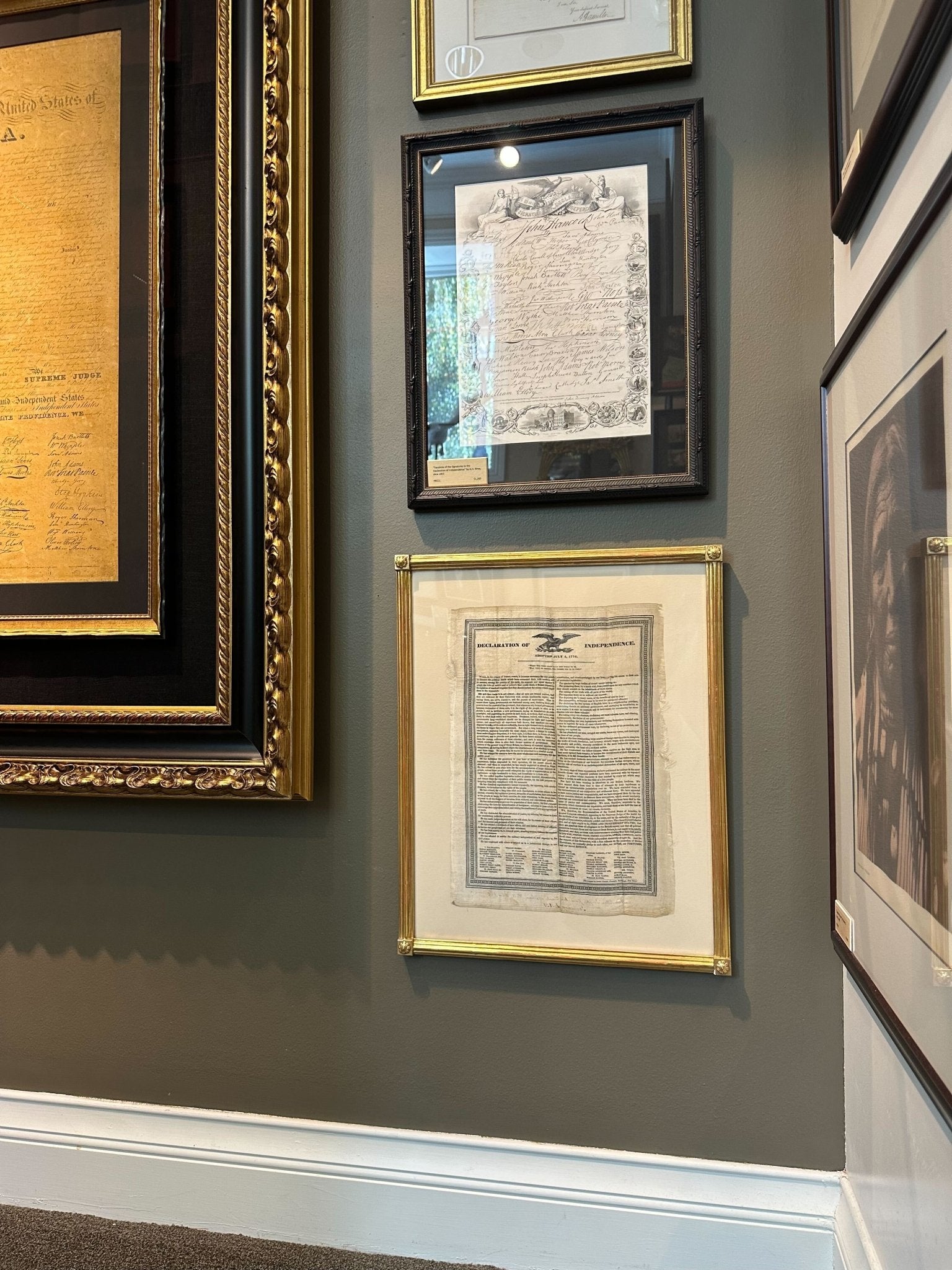 Declaration of Independence, Printed on Silk, Circa 1830