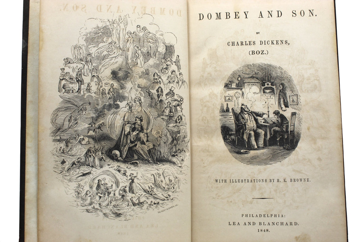 Dombey and Son by Charles Dickens, Early American Edition, Illustrated, 1848 - The Great Republic
