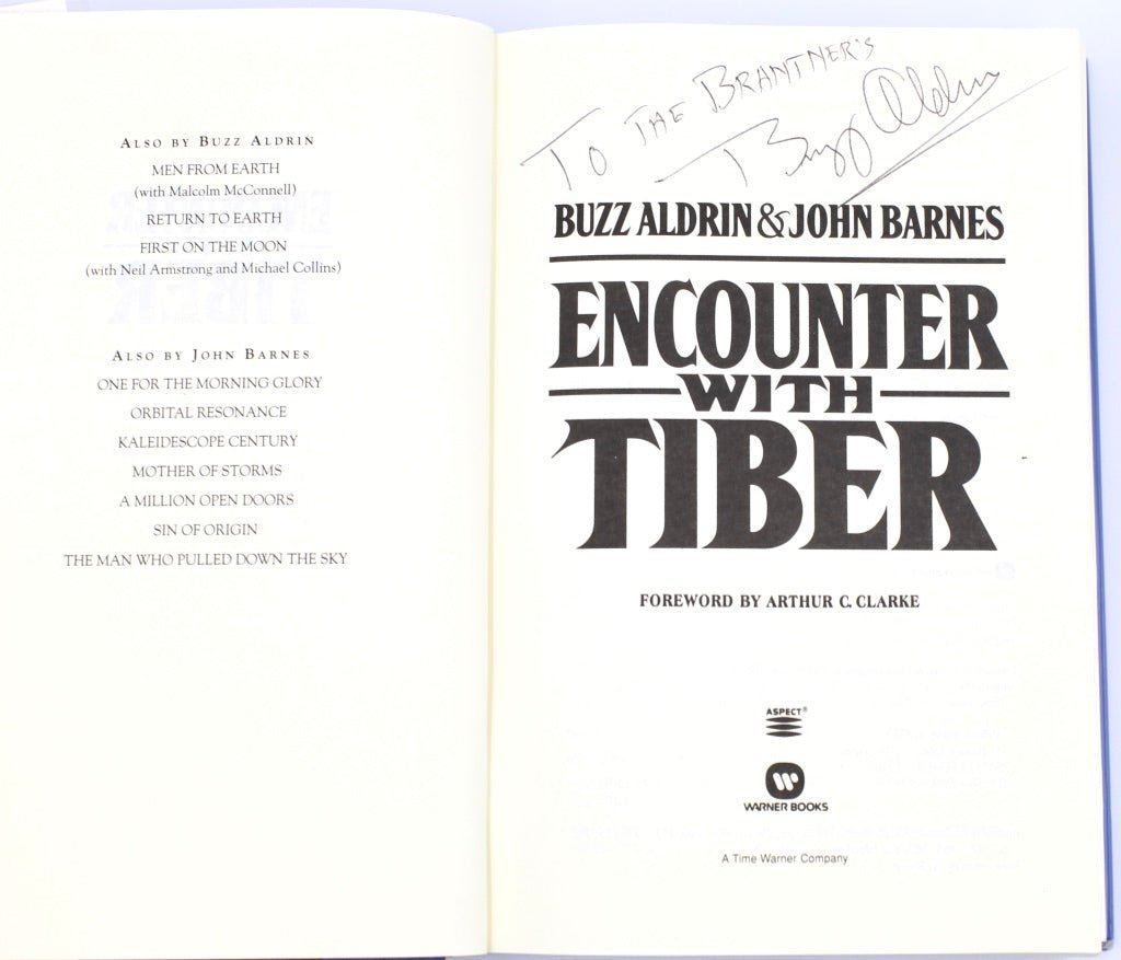 Encounter with Tiber by Buzz Aldrin and John Barnes, Inscribed by Aldrin, First Edition, 1996 - The Great Republic