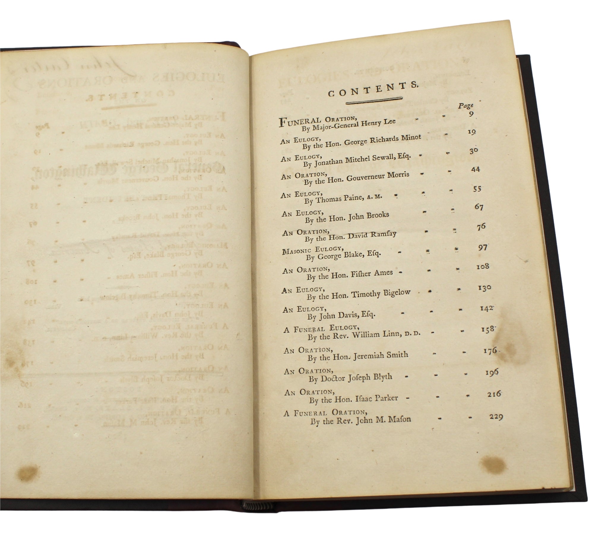 Eulogies and Orations on the Life and Death of General George Washington, Published by Manning & Loring, First Edition, 1800 - The Great Republic