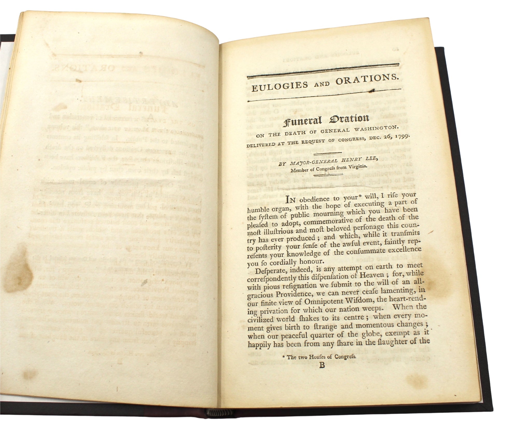 Eulogies and Orations on the Life and Death of General George Washington, Published by Manning & Loring, First Edition, 1800 - The Great Republic