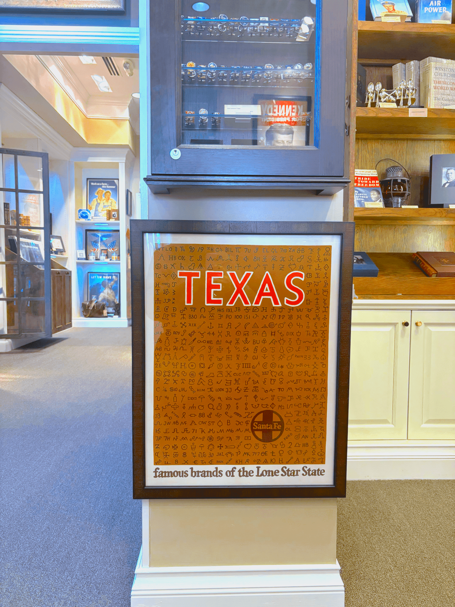 "Famous Brands of the Lone Star State" Santa Fe Railway Texas Travel Poster, Circa 1950 - The Great Republic