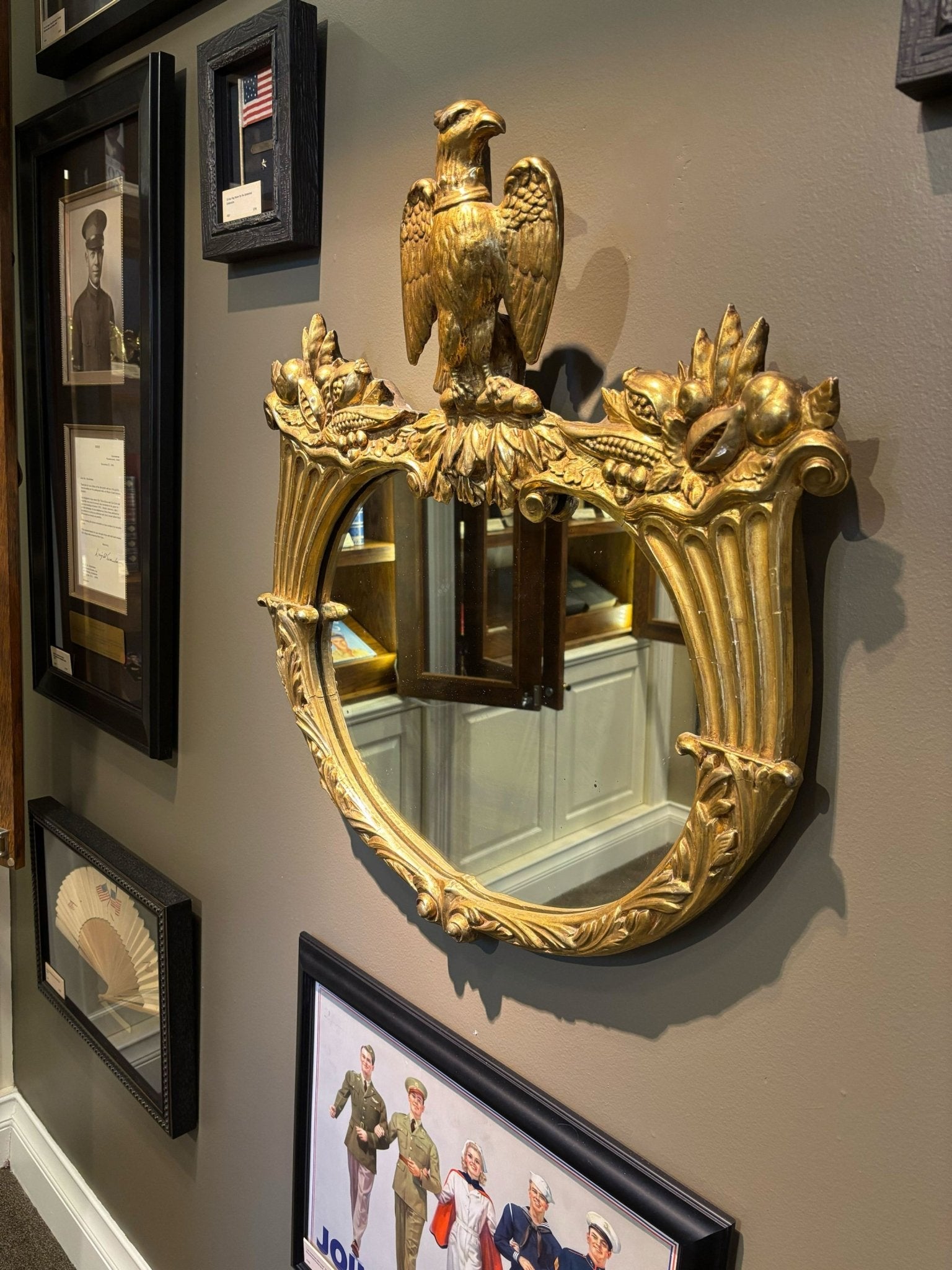 Federal - Style Gilt Mirror with Eagle Finial, Early 20th Century - The Great Republic