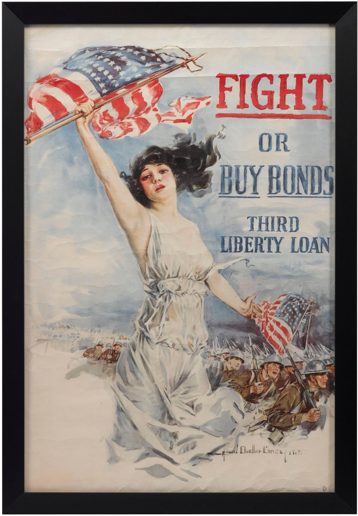 "Fight or Buy Bonds. Third Liberty Loan" Vintage WWI Poster by Howard Chandler Christy, 1917 - The Great Republic