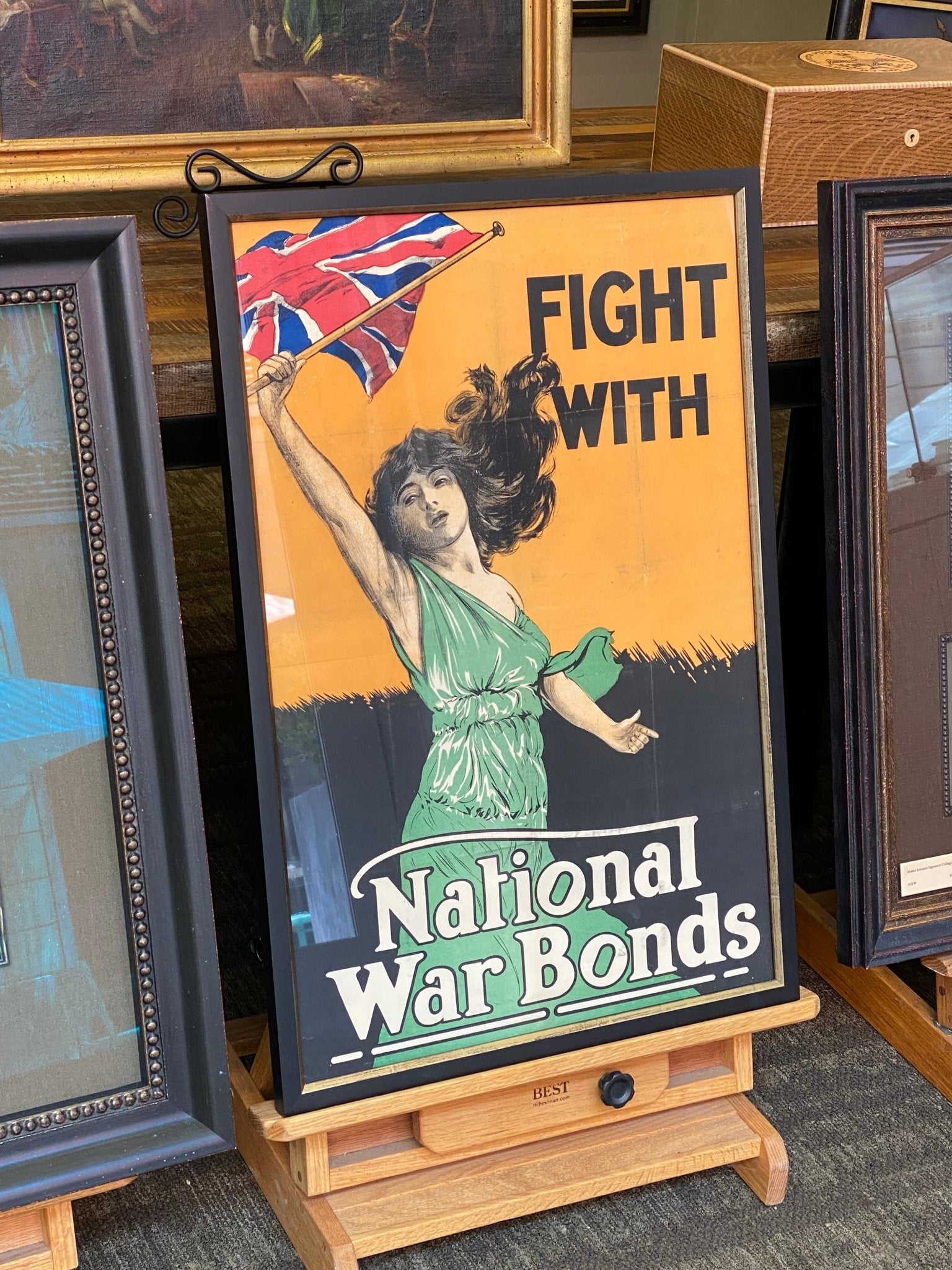 "Fight With National War Bonds" Vintage British WWI Poster, Circa 1917 - 18 - The Great Republic