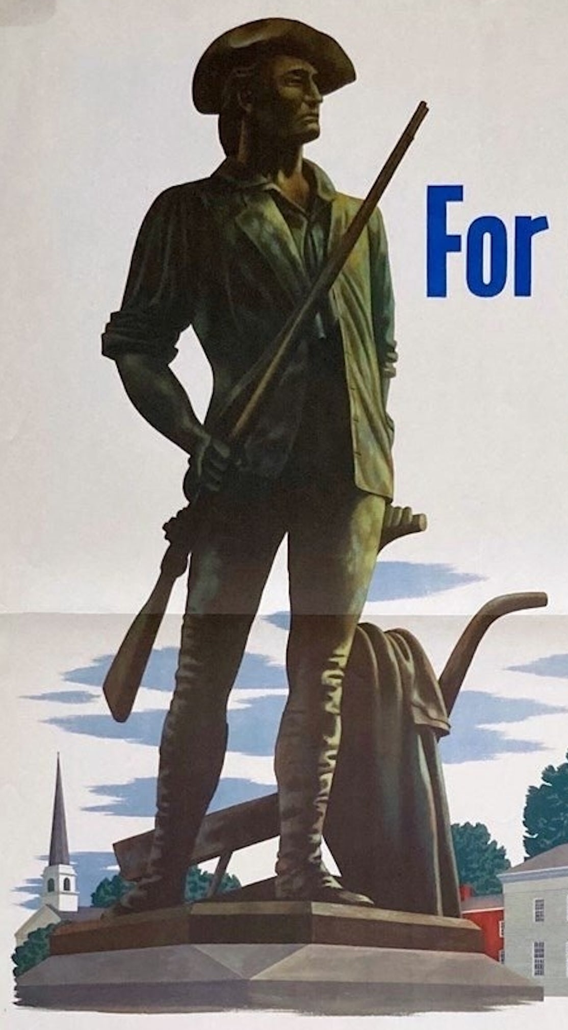 "For Freedom's Sake. Buy War Bonds" Vintage WWII Poster, 1943 - The Great Republic