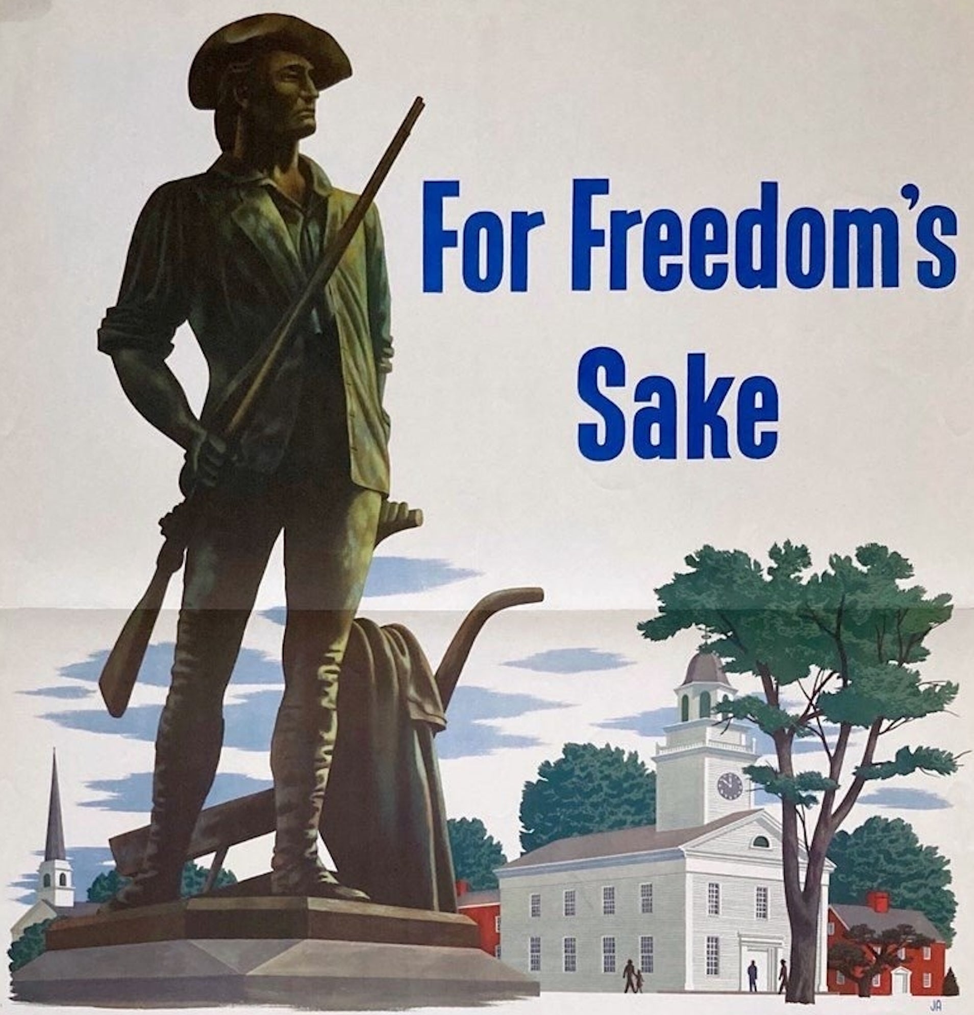"For Freedom's Sake. Buy War Bonds" Vintage WWII Poster, 1943 - The Great Republic