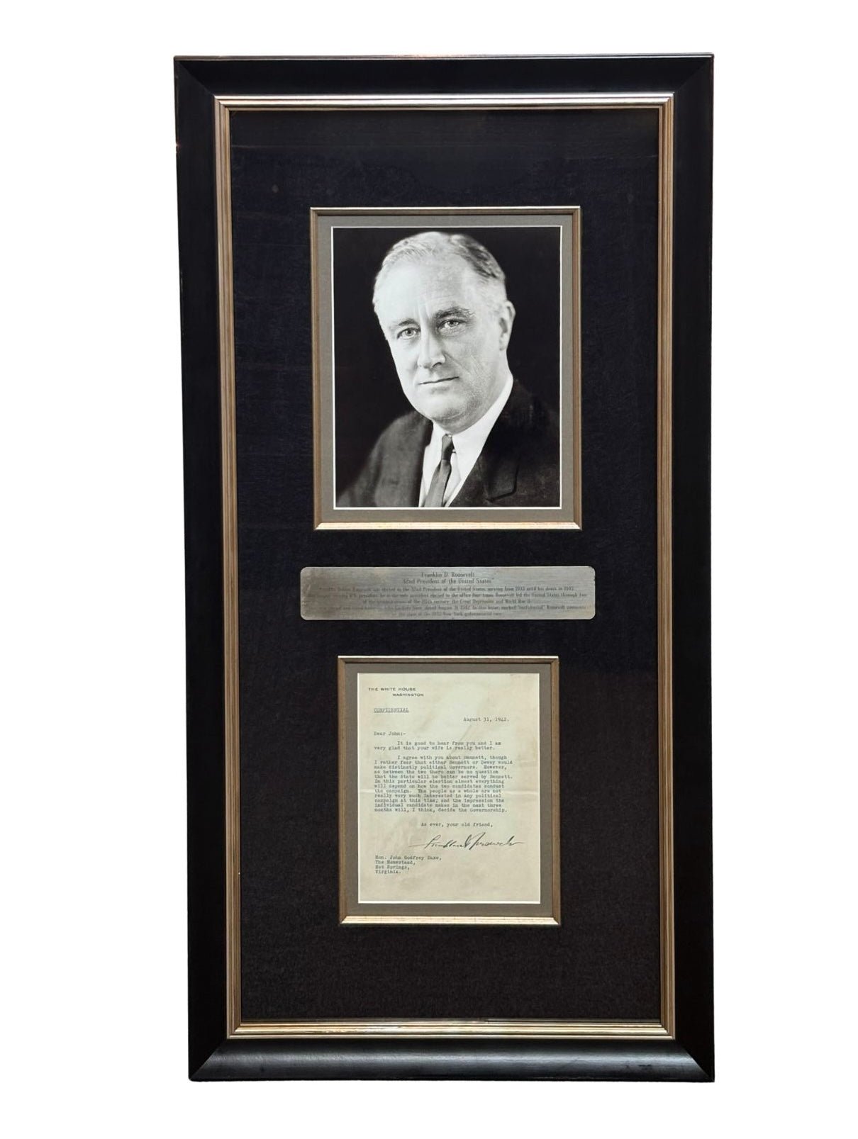 Franklin D. Roosevelt Signed Letter, 1942 - The Great Republic