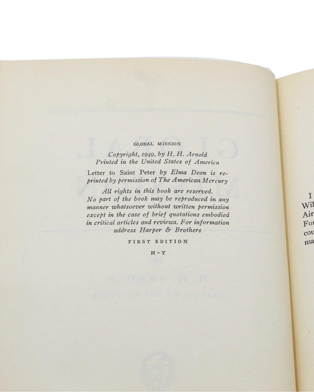 Global Mission by H. H. Arnold, Signed and Inscribed by Arnold, First Edition, 1948 - The Great Republic