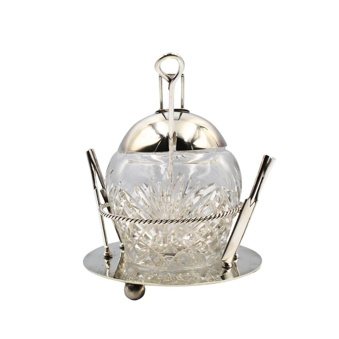 Hallmarked Sheffield Silver and Glass Cricket - Themed Sugar Jar, Circa 1900 - The Great Republic