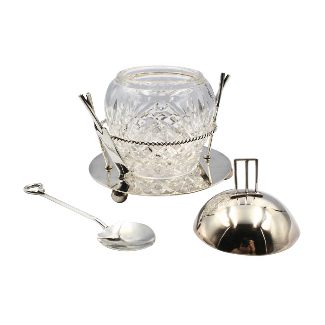 Hallmarked Sheffield Silver and Glass Cricket - Themed Sugar Jar, Circa 1900 - The Great Republic