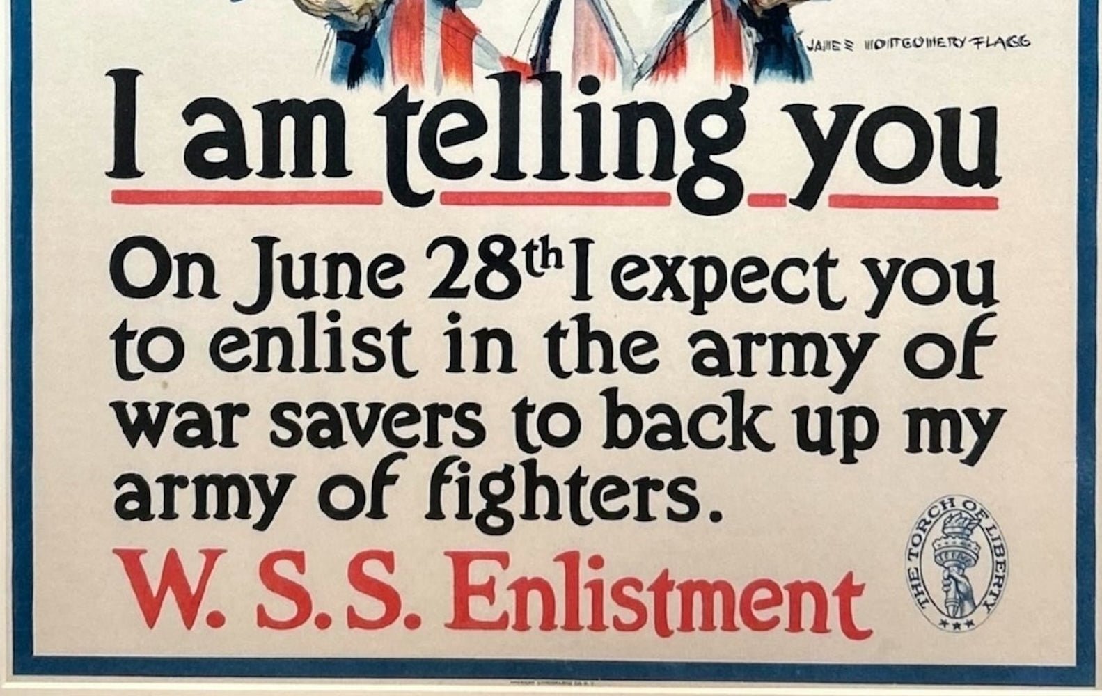 "I Am Telling You" Vintage WWI Uncle Sam W.S.S. Enlistment Poster by James Montgomery Flagg, 1918 - The Great Republic