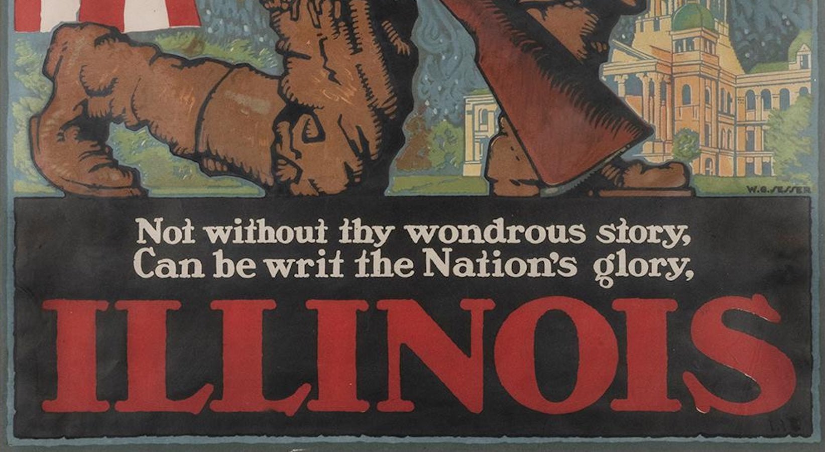 "Illinois. 1818 Centennial 1918." Vintage Poster by Willy Sesser, 1918 - The Great Republic