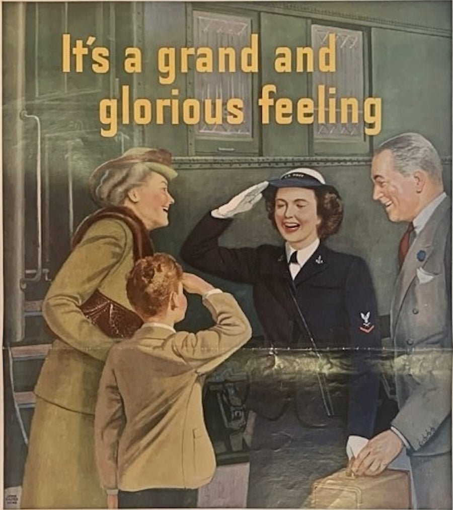 "It's a grand and glorious feeling. Enlist in the WAVES" Vintage WWII Recruitment Poster, by John Falter, 1943 - The Great Republic