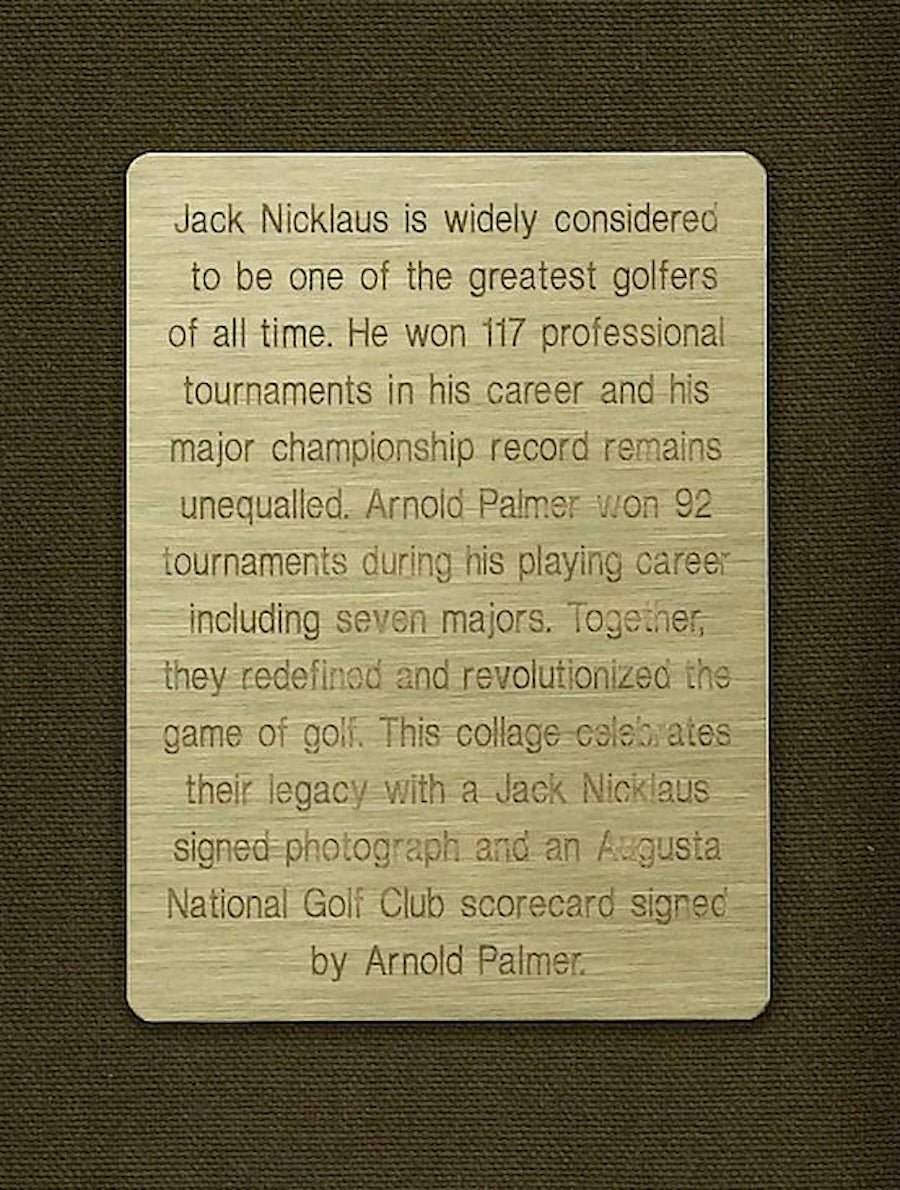 Jack Nicklaus and Arnold Palmer Signed Collage - The Great Republic