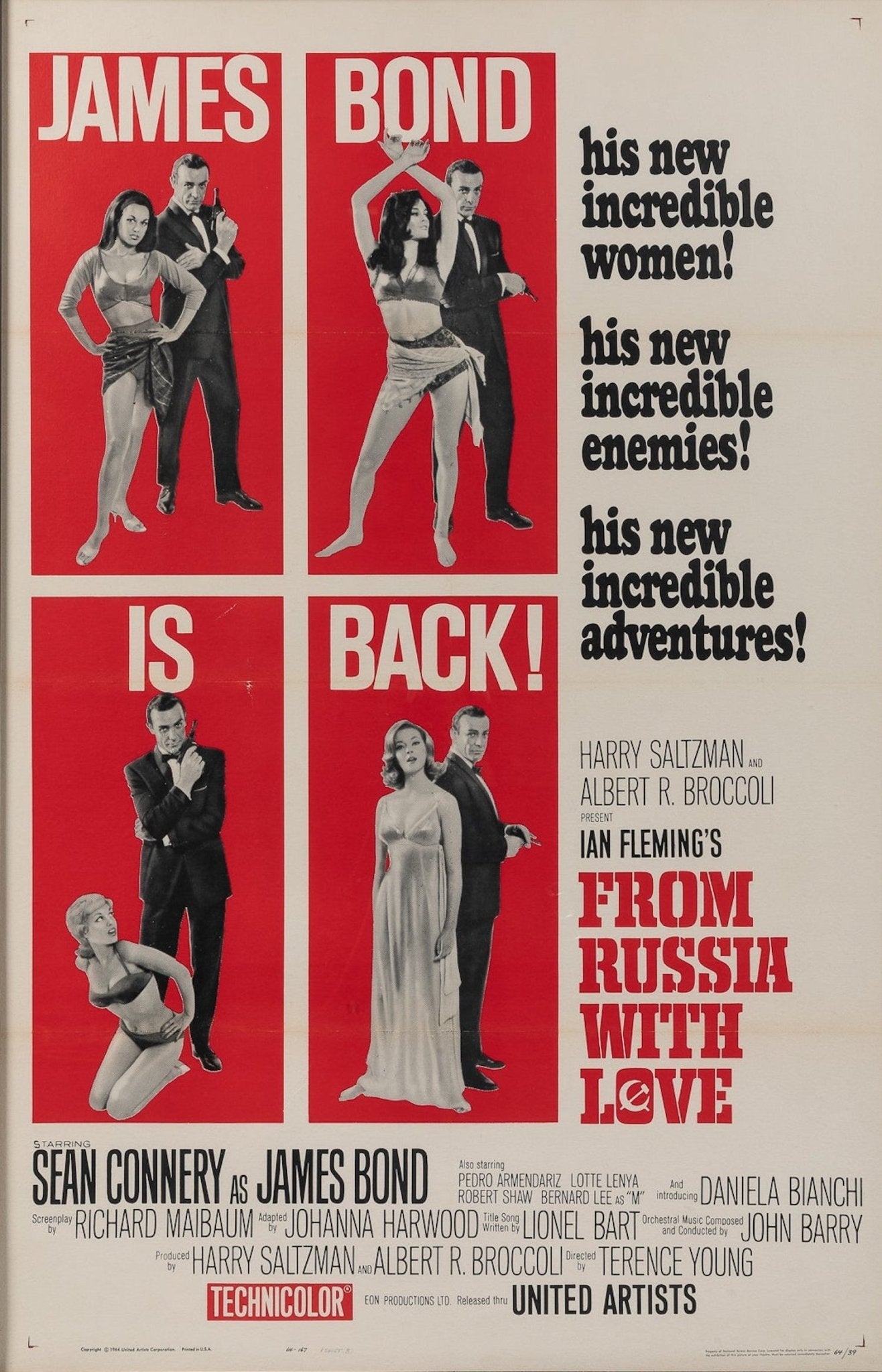 "James Bond is Back. From Russia with Love" Vintage Movie Poster, 1964 - The Great Republic