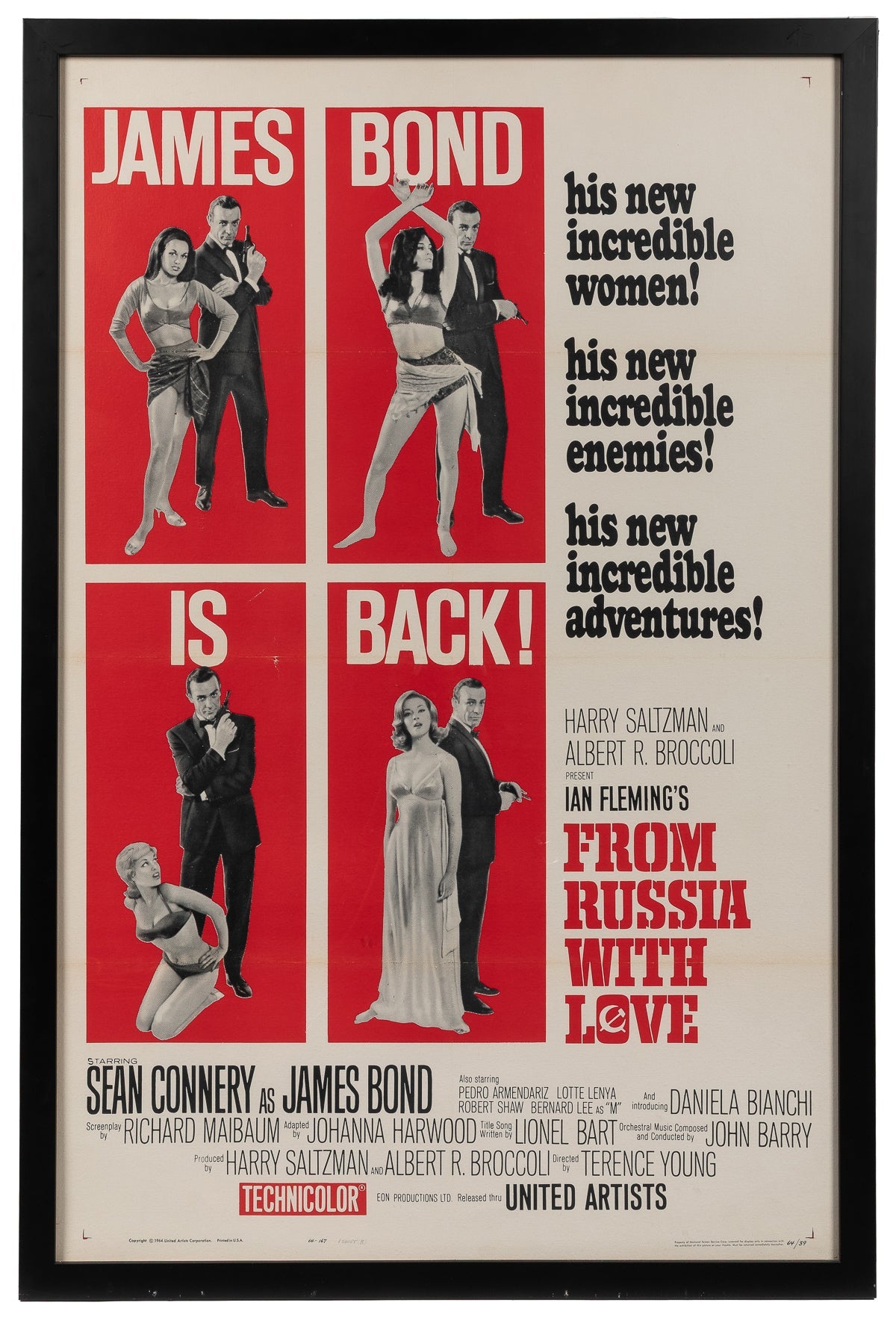 "James Bond is Back. From Russia with Love" Vintage Movie Poster, 1965 - The Great Republic