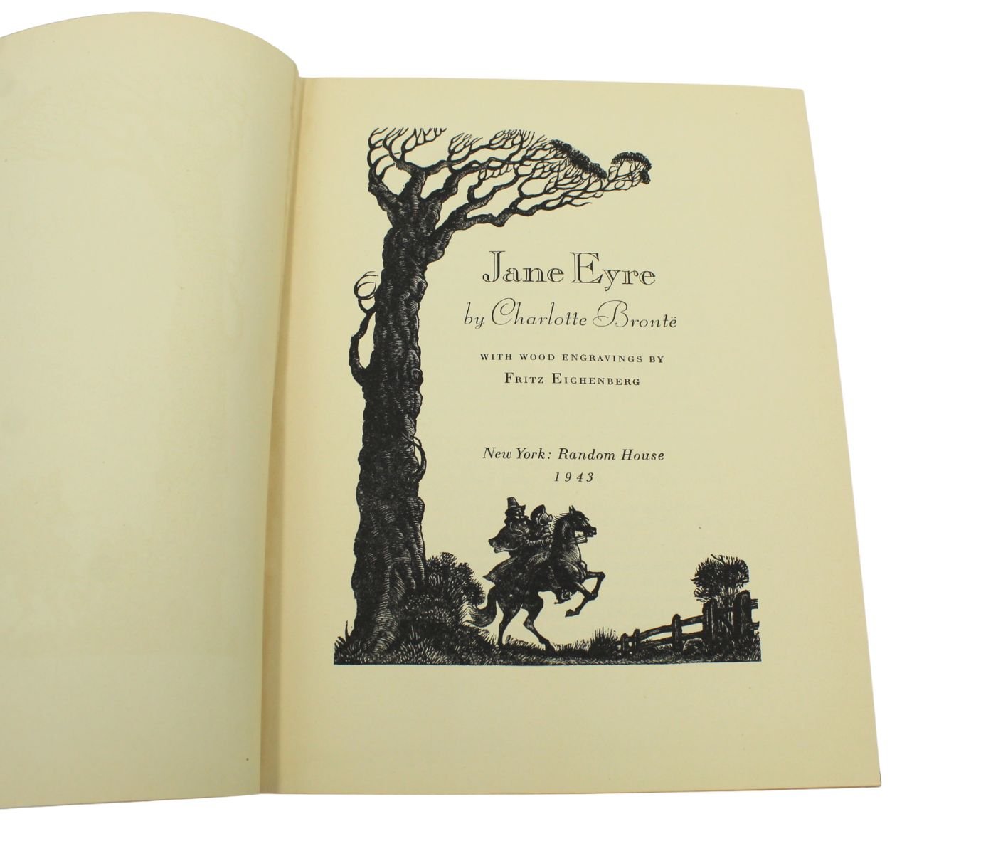 Jane Eyre by Charlotte Bronte and Wuthering Heights by Emily Bronte, Illustrated by Fritz Eichenberg, Two Volume Set, 1943 - The Great Republic
