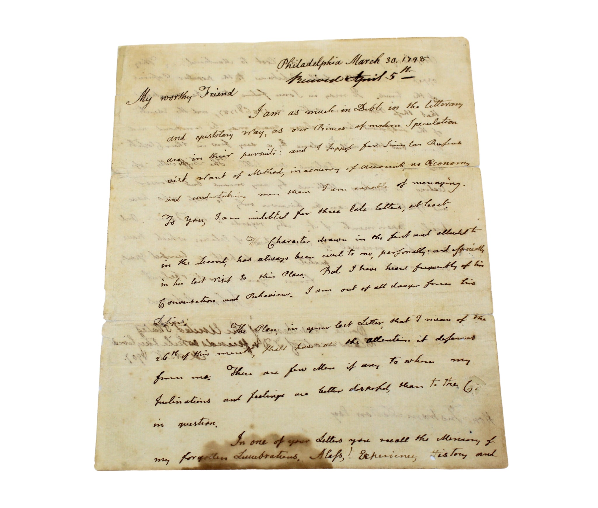 John Adams Letter Signed, to Tristam Dalton, March 30, 1798 - The Great Republic