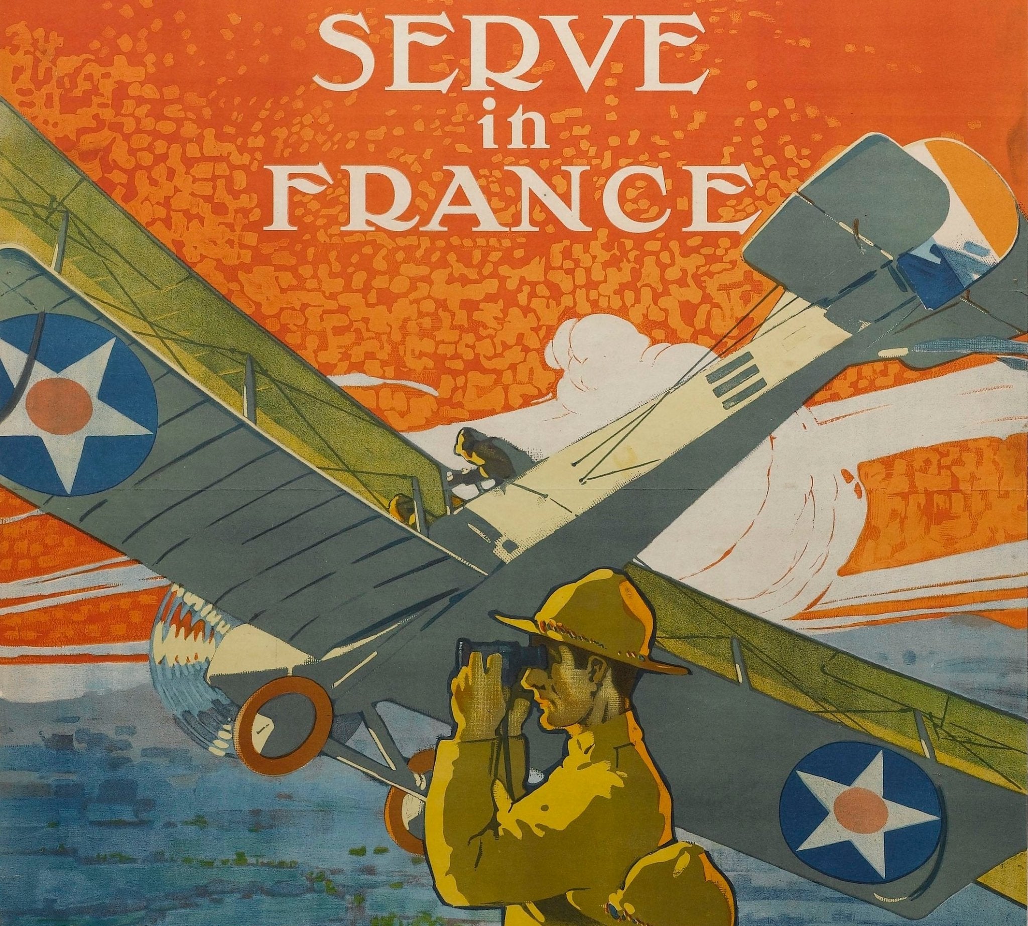 "Join the Air Service and Serve in France" Vintage WWI Poster by J. Paul Verrees, 1917 - The Great Republic