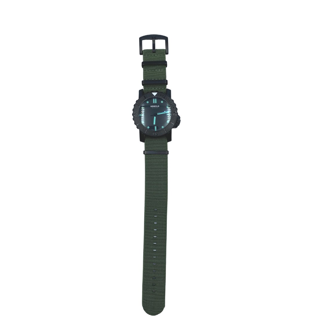 Kobold Arctic Diver Titanium Tactical Watch with Green Nylon Strap - The Great Republic