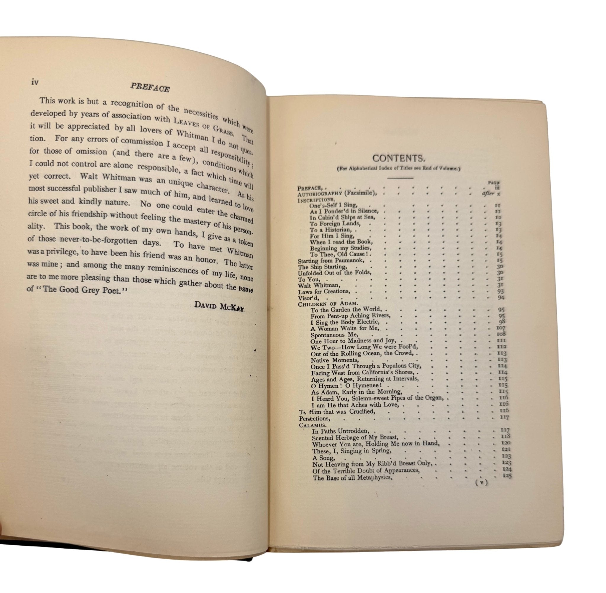 Leaves of Grass: Including a Fac-simile, Autobiography, Variorum Readings of the Poems, and a Department of Gathered Leaves, by Walt Whitman, Later Printing, in Original Bards and Scare Dust Jacket, 1900 - The Great Republic